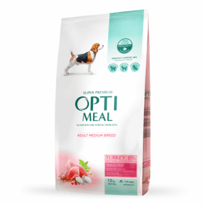 Optimeal Hrana uscata caini de talie medie – Curcan, 12kg