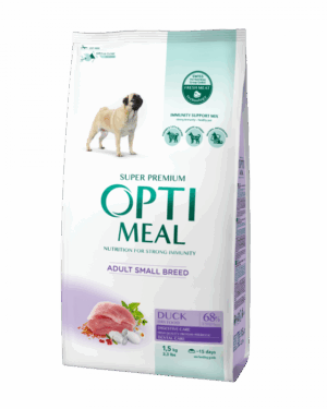 Optimeal Hrana uscata caini de talie mica – cu Rata 1,5kg