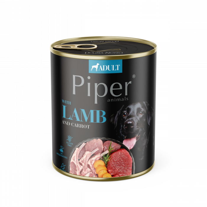 Piper Adult, Hrana Umeda, Carne de Miel si Morcovi, 800 g