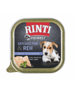 RINTI Feinest Poultry Pure&Deer pasare si cerb conserva pentru caini 150 g