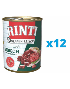 RINTI Kennerfleisch Venison hrana umeda caini adulti 12 x 800 g, cu vanat