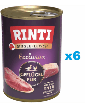 RINTI Singlefleisch Exclusive Poultry Pure 6×400 g cu pasare, pentru caine