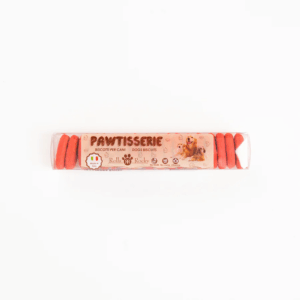 Recompense crocante pentru caini ROLLS ROCKY PAWTISSERIE MACAROONS, Red 50g