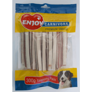 Recompense pentru caini Enjoy Carnivore Sandwich cu pui si cod 300 g
