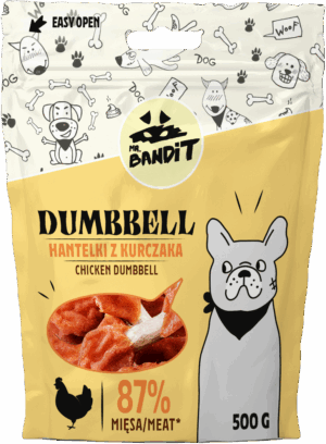 Recompense pentru caini Mr. Bandit DUMBBELL, pui, 500g
