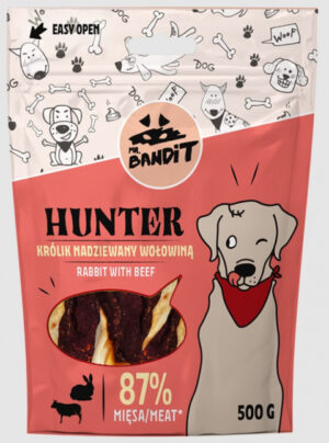 Recompense pentru caini Mr. Bandit HUNTER, iepure si vita, 500 g