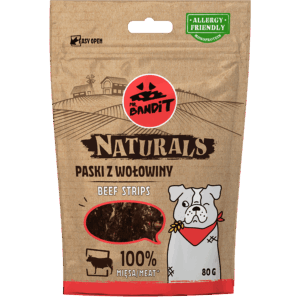 Recompense pentru caini Mr. Bandit Natural Stripes, vita, 80gr