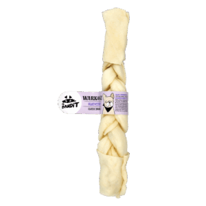 Recompense pentru caini Mr. Bandit, impletitura clasica din piele de vita, 25 cm