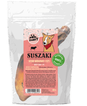 Recompense pentru caini Mr. Bandit, urechi de vita, 1 buc