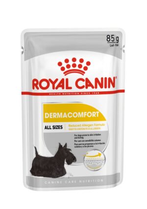 Royal Canin Dermacomfort Adult hrana umeda caine, prevenirea iritatiilor pielii (pate) 85g