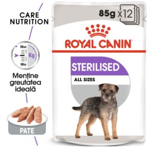 Hrana umeda pentru caini sterilizați Royal Canin Sterilised All Sizes, 12 x 85 g