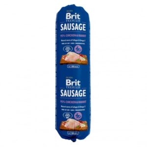 Salam pentru caini Brit cu Pui si Iepure 800 g