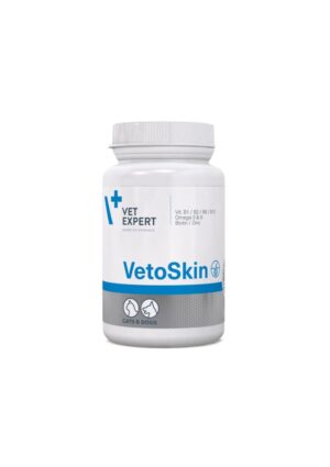 Supliment pentru tratarea afectiunilor dermatologice la caini si pisici Vet Expert VetoSkin Twist-Off, 90 capsule