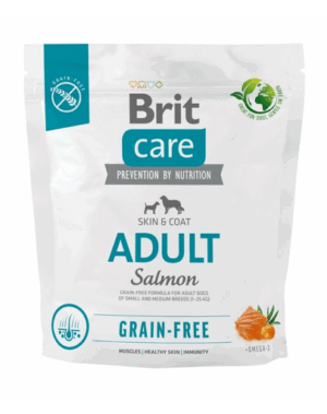 BRIT Care Grain-free Adult 1 kg Hrana uscata caini, cu somon si cartofi