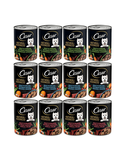 CESAR Hrana umeda pentru caini adulti, mix de carne si legume 12x400g