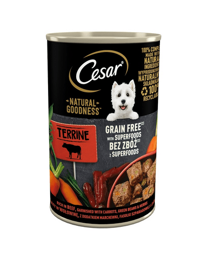 CESAR Hrana umeda pentru cainia adulti, bogata in vita cu morcovi si fasole 400g