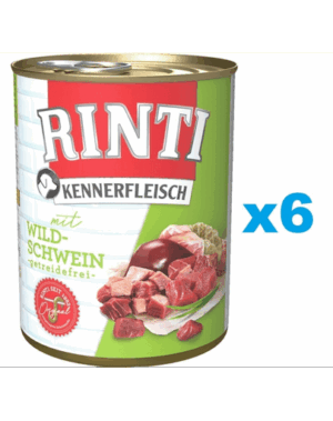 RINTI Kennerfleisch Wild boar carne de mistret 6×800 g hrana caine