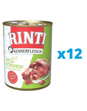 RINTI Kennerfleisch Wild boar hrana umeda 12 x 800 g cu mistret