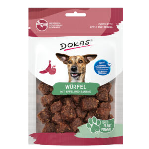 105g Cuburi cu mere și banane Dokas Gustări pentru câini
