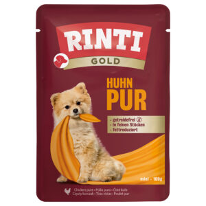 10x100g Pui pur Gold RINTI Hrană umedă pentru câini