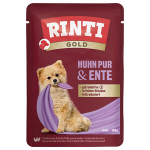 10x100g Pui pur & rață Gold RINTI Hrană umedă câini