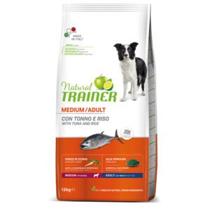 12kg Adult Medium ton & orez & spirulină Trainer Natural Hrană Uscată Câini