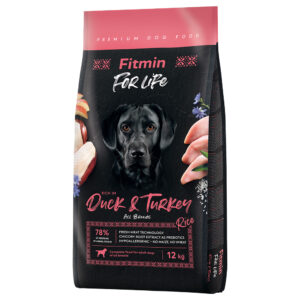 12kg Rață & curcan Dog For Life Fitmin Hrană uscată câini