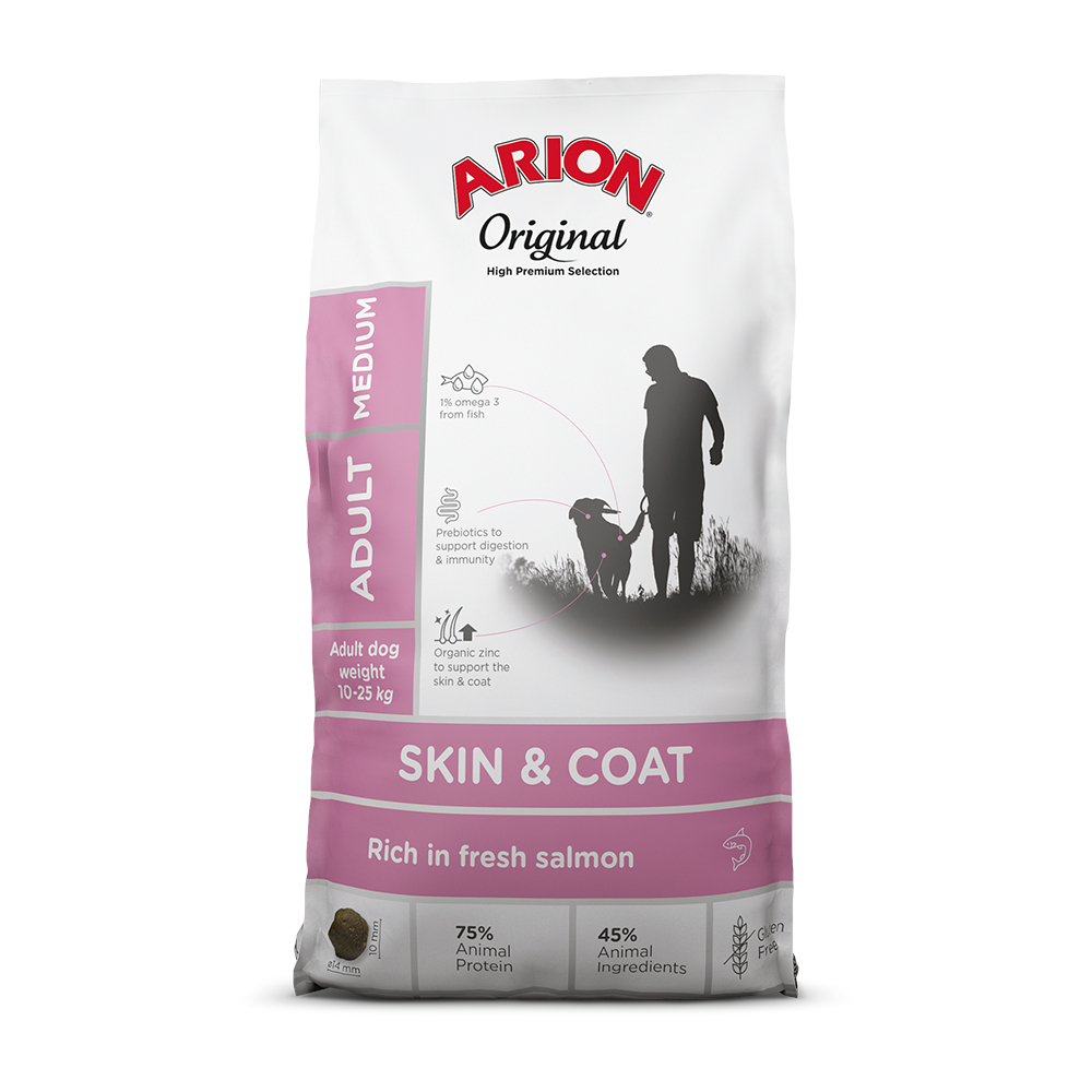 12kg Somon Original Skin & Coat Medium Breed Arion Hrană uscată câini