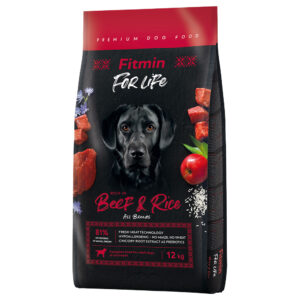 12kg Vită & orez Dog For Life Fitmin Hrană uscată câini