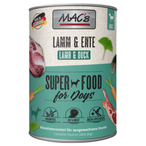 12x400g Miel & rață Superfood Adult MAC’s Hrană umedă pentru câini