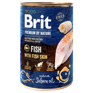 12x400g Pește cu piele de pește Brit Premium by Nature Hrană umedă câini