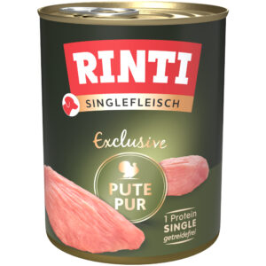 12x800g Curcan pur Rinti Singlefleisch Hrană umedă pentru câini