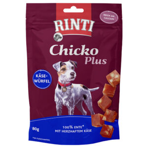 12x80g Brânză & rață Chicko Plus RINTI Snackuri câini