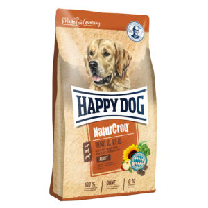 15kg NaturCroq Happy Dog Hrană uscată câini – Vită cu orez