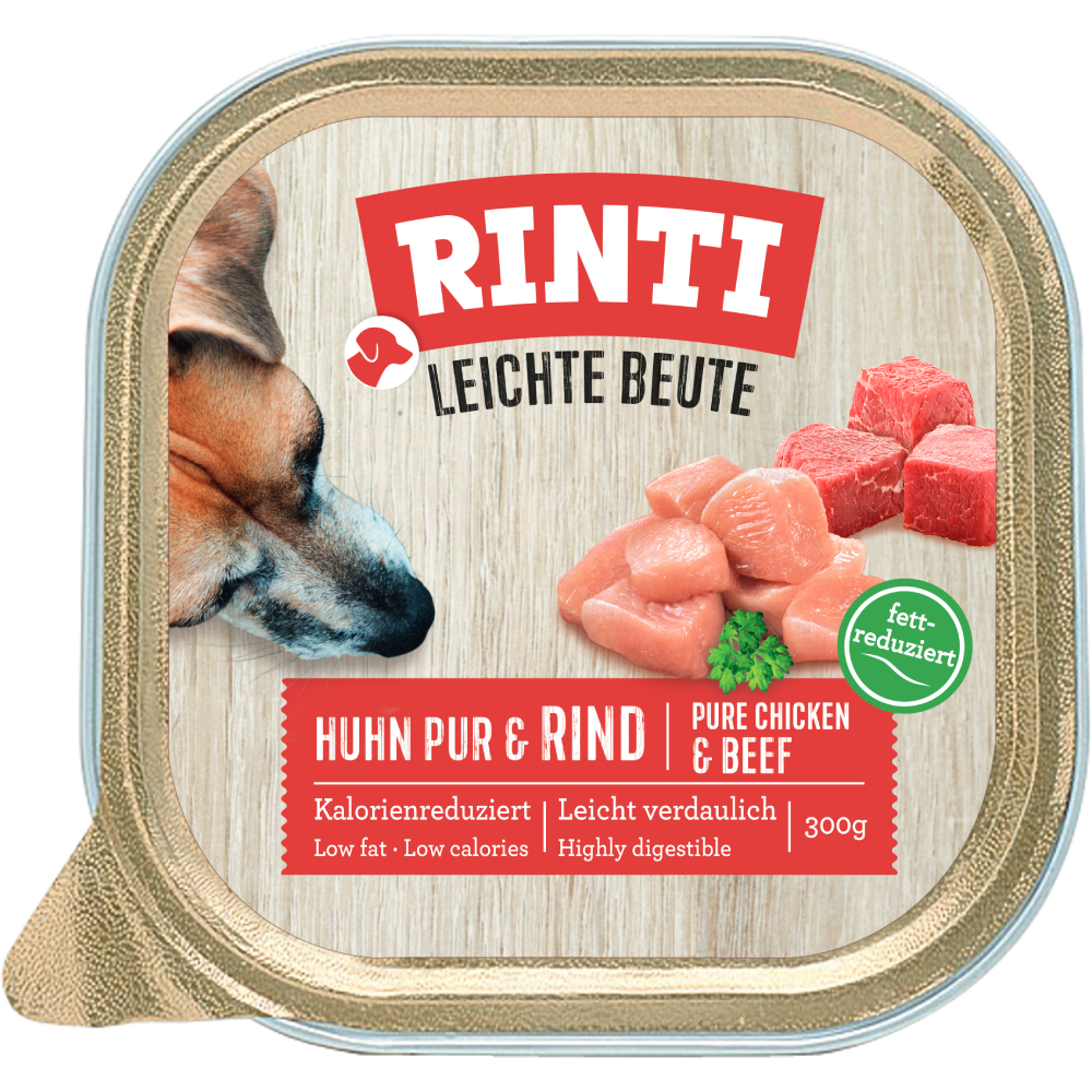 18x300g Pui & vită Leichte Beute RINTI Hrană umedă câini
