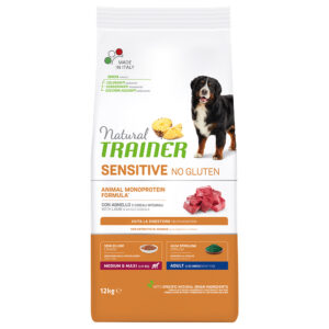2 x 12 kg Natural Trainer Sensitive No Gluten Adult Med/Max Lamb Hundefutter trocken