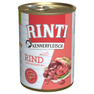 24x400g Mix vită & inimi de pasăre RINTI Kennerfleisch Hrană câini