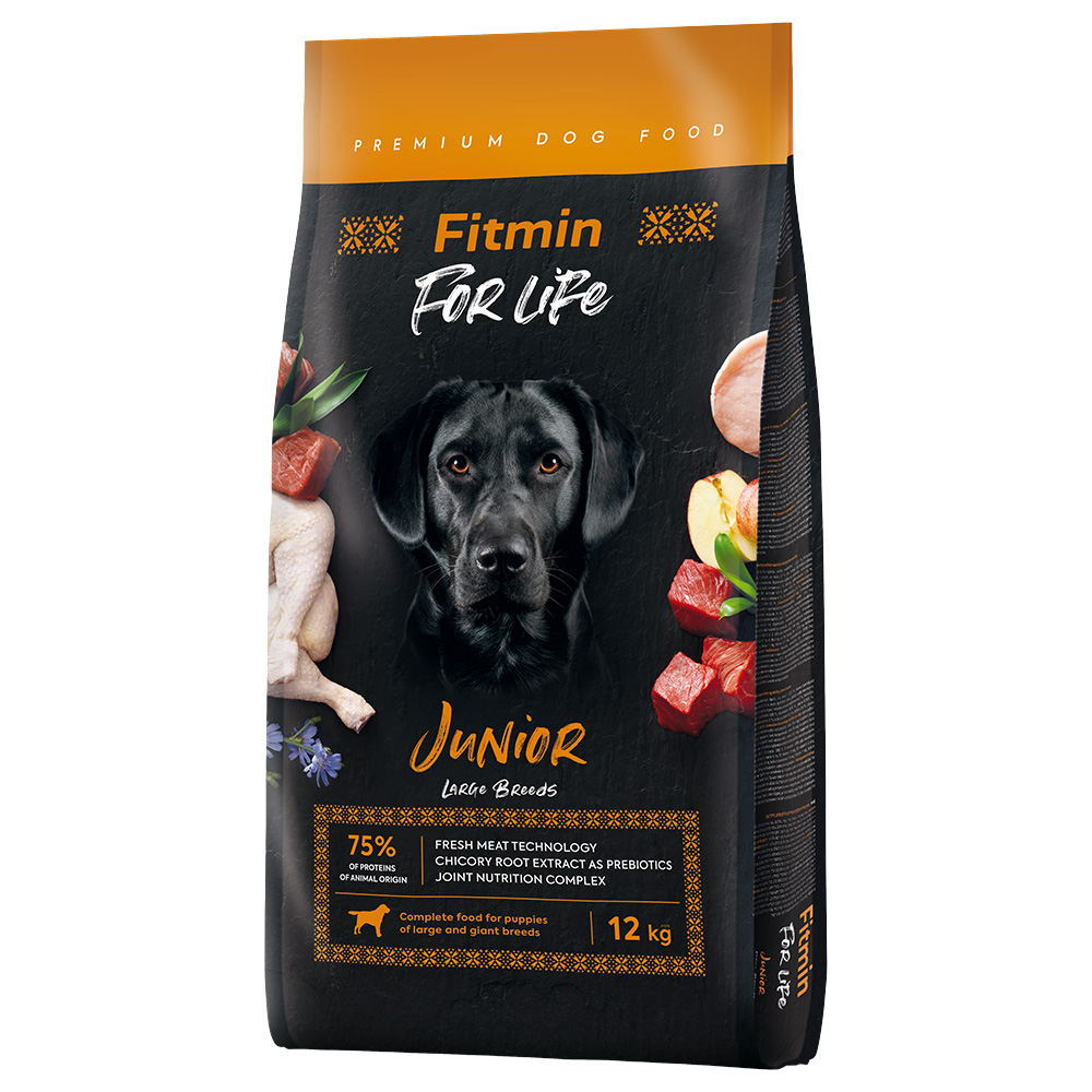 2x12kg Junior Large Breeds Dog for Life Fitmin Hrană uscată câini