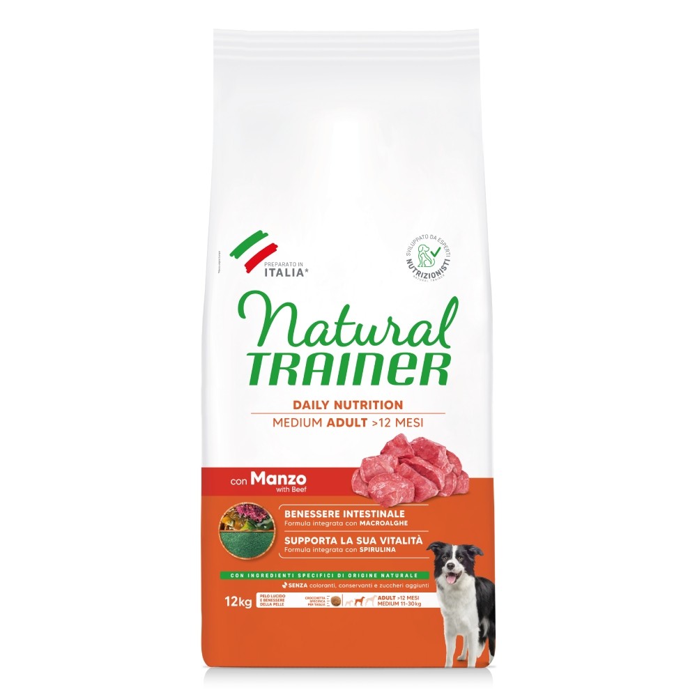 2x12kg Nova Foods Trainer Natural Medium vită, orez și ginseng