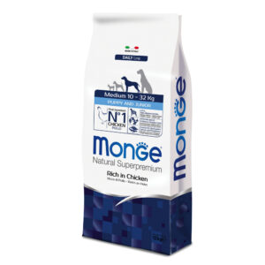 2x12kg Puppy Junior Medium Monge Natural Superpremium Hrană câini