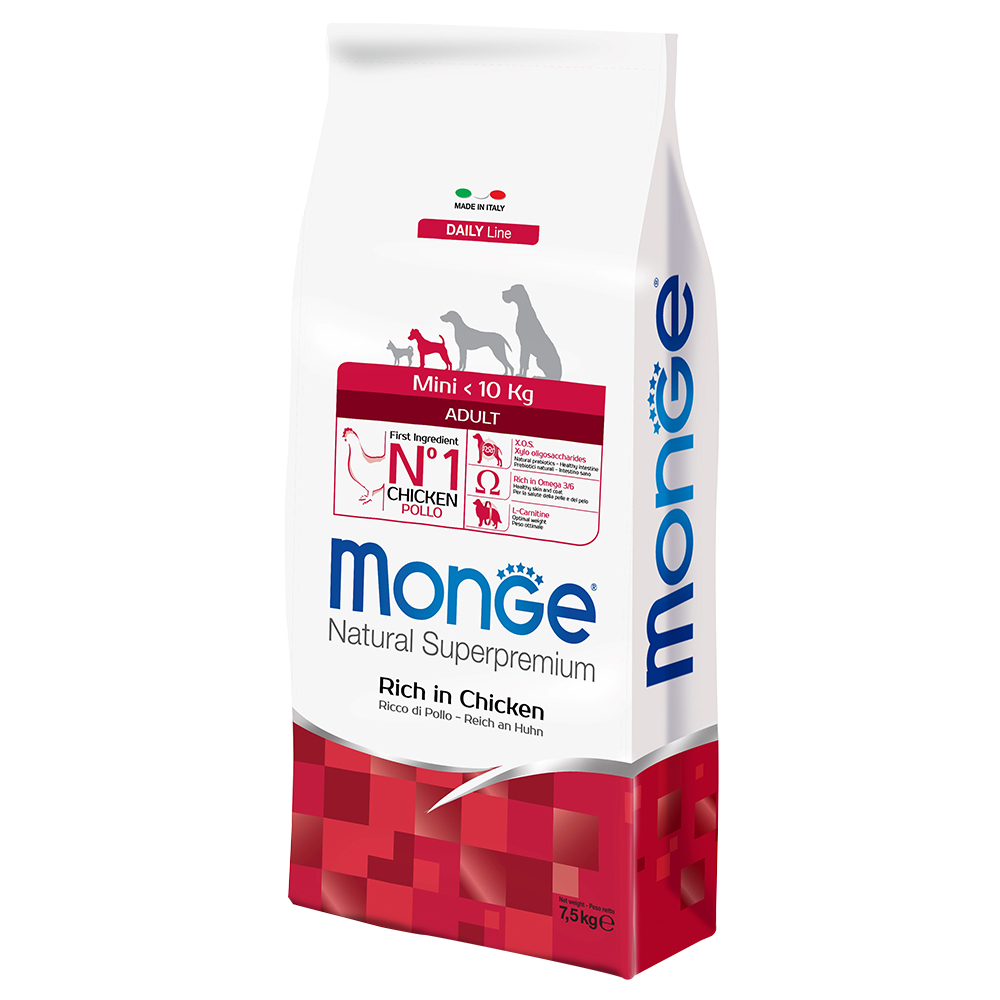 2x7,5 kg Pui Adult Mini Monge Natural Superpremium Hrană uscată câini