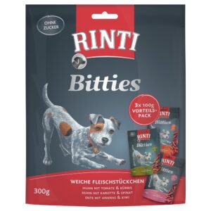 3 x 100 g Bitties Mixt 3 sortimente RINTI Snackuri pentru câini