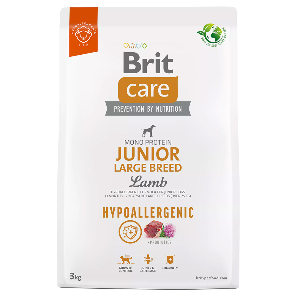 3kg Miel și orez Hypoallergenic Junior Large Breed Brit Care Câini