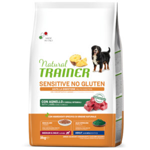 3kg Natural Trainer Sensitive No Gluten Adult Medium/Maxi Hrană uscată – Miel