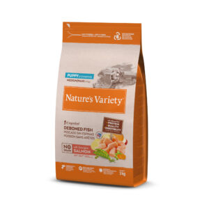 3kg Somon No Grain Puppy Medium/Maxi Nature’s Variety Hrană uscată câini