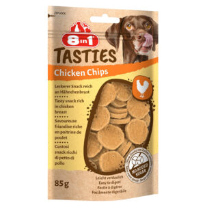 3x85g Chipsuri de pui 8in1 Tasties Snackuri pentru câini