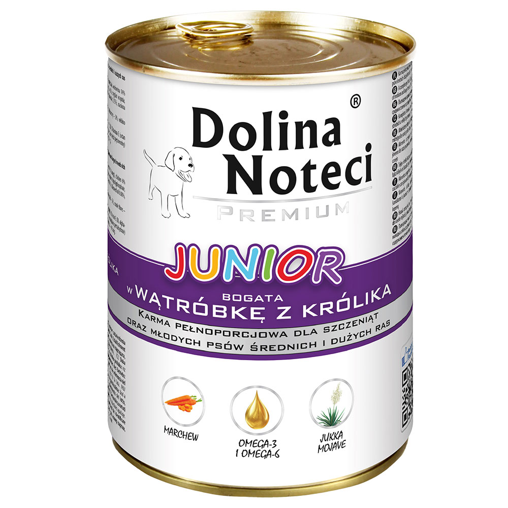 48x400g Ficat de iepure Junior Premium Dolina Noteci Hrană umedă câini