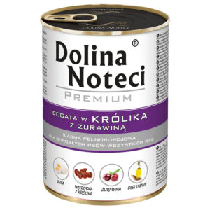 48x400g Iepure cu merișoare Premium Dolina Noteci Hrană umedă câini