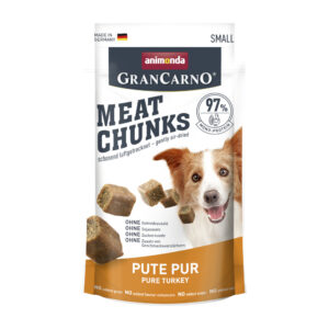 4x60g Curcan pur Meat Chunks Small Animonda Snackuri pentru câini