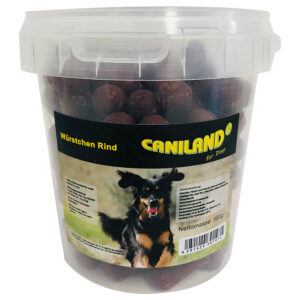 500g Cârnăciori de vită cu aromă de fum Caniland Snackuri pentru câini